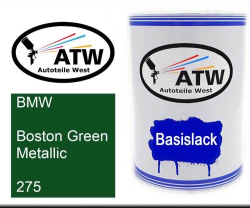 BMW, Boston Green Metallic, 275: 500ml Lackdose, von ATW Autoteile West.